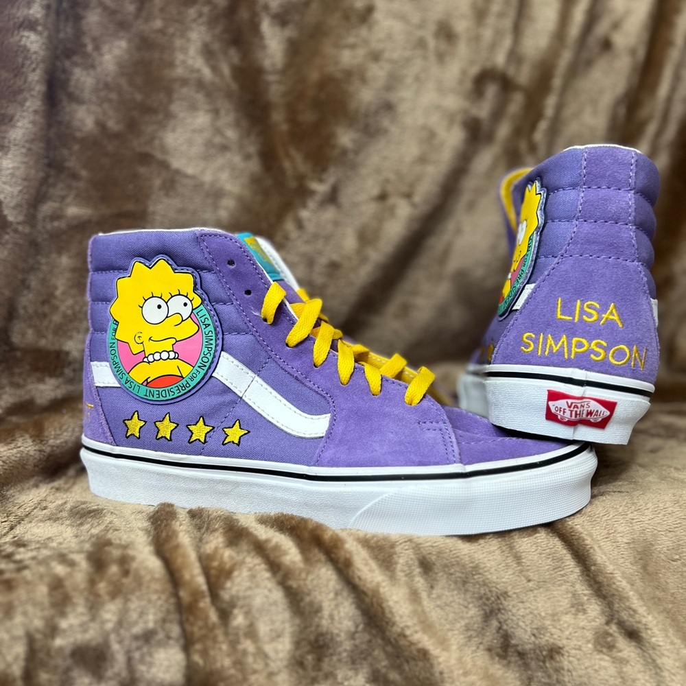 Vans Purple and Yellow Lisa Simpson Sneakers
